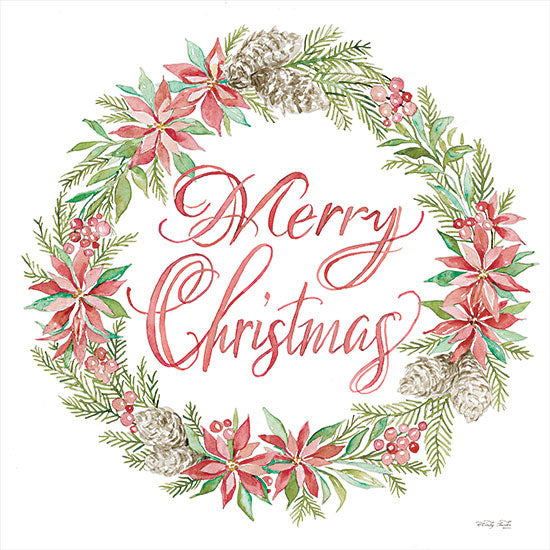 Cindy Jacobs CIN2830 - CIN2830 - Merry Christmas Poinsettia Wreath - 12x12 Merry Christmas Poinsettia Wreath, Wreath, Christmas, Holidays, Poinsettias, Flowers, Greenery, Calligraphy, Signs from Penny Lane