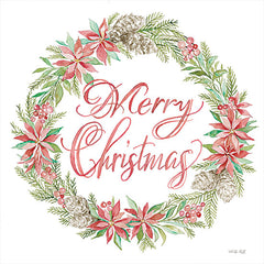 CIN2830 - Merry Christmas Poinsettia Wreath - 12x12