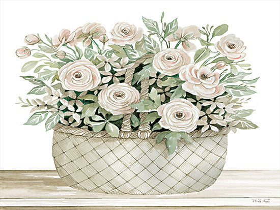 Cindy Jacobs CIN2864 - CIN2864 - Basket of Ranunculus - 16x12 Flowers, Pink Flowers, Basket, Country, Neutral Palette from Penny Lane