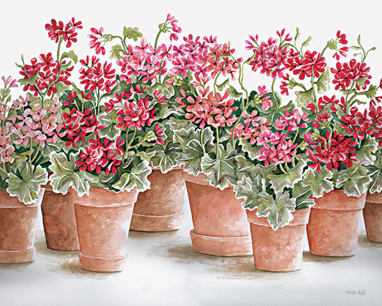 Cindy Jacobs CIN2889 - CIN2889 - Potted Geranium Mix I - 16x12 Geraniums, Potted Geraniums, Flowers, Terracotta Pots, Spring, Spring Flowers from Penny Lane