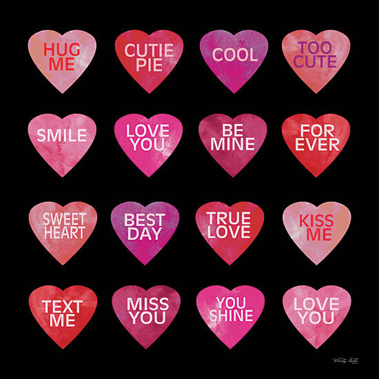 Cindy Jacobs CIN2901 - CIN2901 - Be Mine Hearts II - 12x12 Be Mine Hearts, Hearts, Candy Hearts, Inspirations, Signs, Black Background from Penny Lane