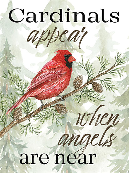 Cindy Jacobs CIN2919 - CIN2919 - Cardinals Appear - 12x16 Cardinals, Birds, Angels are Near, Bereavement, Pine Cones, Pine Trees, Signs from Penny Lane