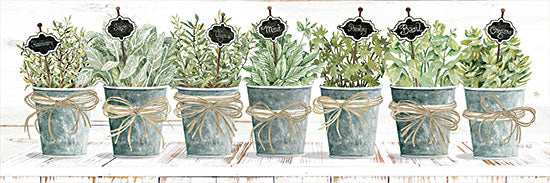 Cindy Jacobs CIN2932A - CIN2932A - Herbs in a Row - 36x12 Herbs, Still Life, Potted Herbs, Country, Kitchen, Garden from Penny Lane