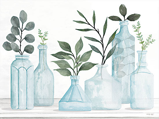 Cindy Jacobs CIN2940 - CIN2940 - Simple Elegance II - 16x12 Glass Bottles, Bottles, Greenery, Still Life, Neutral Palette, Elegance, Shabby Chic, Country French from Penny Lane