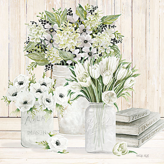 Cindy Jacobs CIN2986 - CIN2986 - Collection of White Flowers - 12x12 Flowers, White Flowers, Bouquets, Tulips, Books, Glass Jars, Still Life from Penny Lane