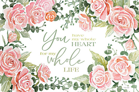 Cindy Jacobs CIN3006 - CIN3006 - My Whole Heart - 18x12 My Whole Heart, My Whole Life, Flowers, Pink Flowers, Greenery, Wedding, Love from Penny Lane