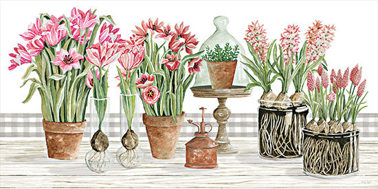 Cindy Jacobs CIN3028 - CIN3028 - Pink Spring Florals - 18x9 Pink Spring Florals, Spring, Springtime, Spring Flowers, Still Life, Terracotta Pots from Penny Lane