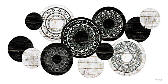 Cindy Jacobs CIN3040 - CIN3040 - Textured Circles - 18x9 Abstract, Medallion, Circles, Patterns, Black & White from Penny Lane