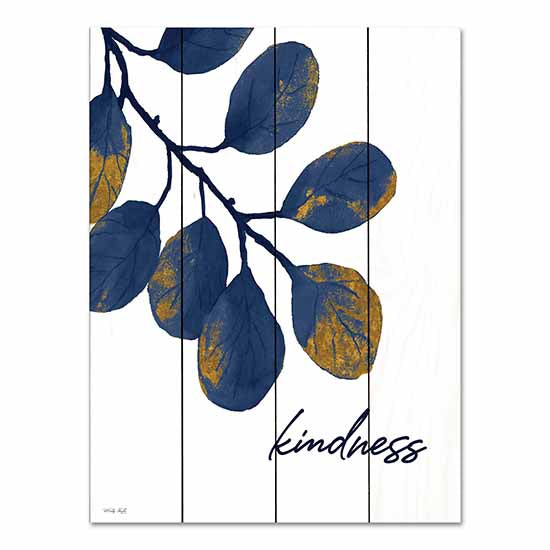 Cindy Jacobs CIN3089PAL - CIN3089PAL - Kindness Navy Gold Leaves - 12x16 Kindness, Navy, Gold, Leaves, Typography, Signs from Penny Lane