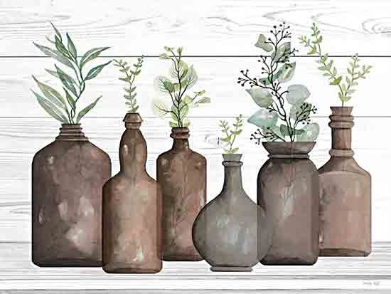 Cindy Jacobs CIN3112 - CIN3112 - Cappuccino Bottles I - 16x12 Cappuccino Bottles, Herbs, Greenery, Still Life from Penny Lane