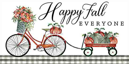 Cindy Jacobs CIN3126 - CIN3126 - Happy Fall Everyone - 18x9 Hall Fall, Bicycle, Bike, Wagon, Pumpkins, Flowers, Basket, Typography, Fall, Autumn, Signs from Penny Lane