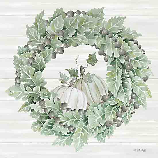 Cindy Jacobs CIN3139 - CIN3139 - Pumpkin Wreath III - 12x12 Pumpkin Wreath, Wreath, Pumpkins, Greenery, Fall, Autumn, Botanical from Penny Lane