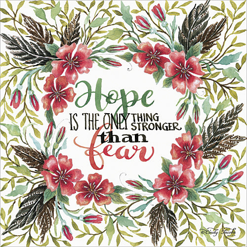 Cindy Jacobs CIN316 - Hope is Stronger than Fear - Wreath, Leaves, Inspirational,  Sign, Floral from Penny Lane Publishing