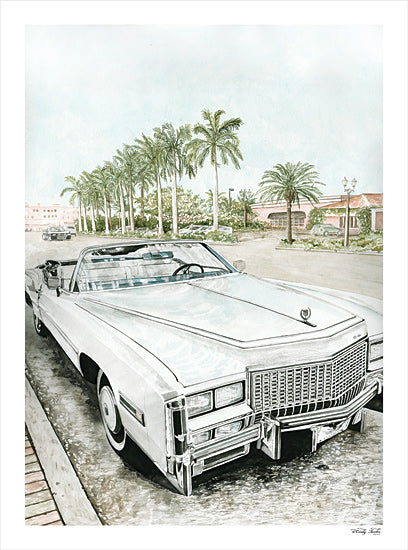 Cindy Jacobs CIN3187 - CIN3187 - Beach Day Parking Spot - 12x16 Car, Cadillac, Tropical, Palm Trees, Summer, Watercolor from Penny Lane