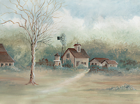 Cindy Jacobs CIN3199 - CIN3199 - Barns in the Distance - 16x12 Barns, Farm, Landscape, Windmill, Neutral Palette, Earth Tones, Traditional from Penny Lane