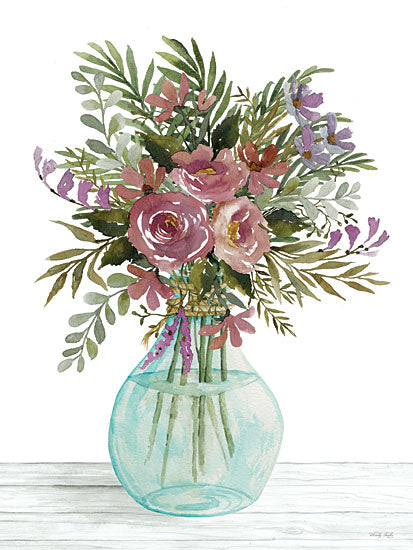 Cindy Jacobs CIN3244 - CIN3244 - Purple Blush Bouquet I - 12x16 Flowers, Purple Flowers, Greenery, Bouquet, Botanical, Glass Vase from Penny Lane