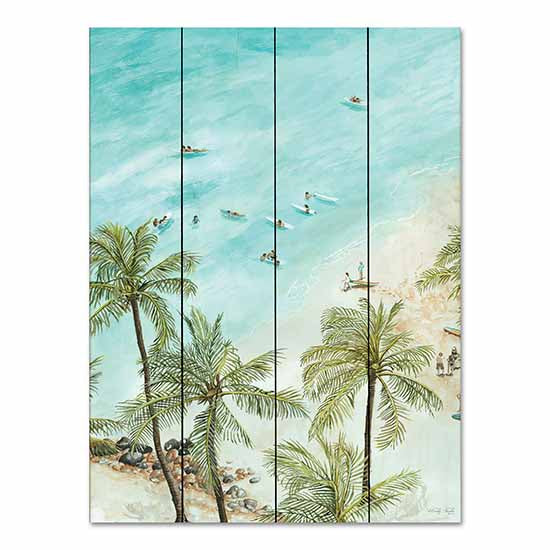 Cindy Jacobs CIN3259PAL - CIN3259PAL - Surfers from Afar - 12x16 Coastal, Surfers, Palm Trees, Beach, Ocean, Surfboards, Surfing from Penny Lane