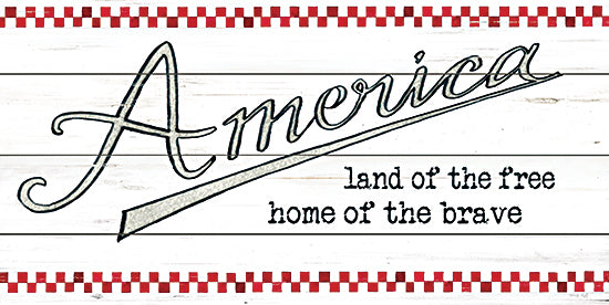 Cindy Jacobs CIN3296 - CIN3296 - America - Land of the Free - 18x9 America, Land of the Free, Patriotic, Americana, Typography, Signs, Plaid from Penny Lane