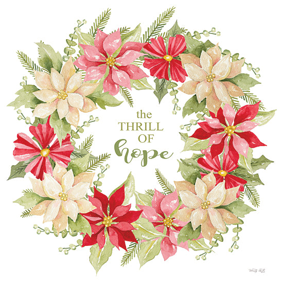 Cindy Jacobs CIN3328 - CIN3328 - The Thrill of Hope Wreath - 12x12 Christmas, Holidays, The Thrill of Hope, Wreath, Flowers, Christmas Flowers, Poinsettias, Greenery, Signs, Typography from Penny Lane