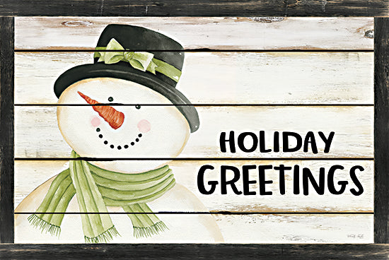 Cindy Jacobs CIN3338 - CIN3338 - Holiday Greetings Snowman - 18x12 Snowman, Winter, Whimsical, Holiday Greetings, Christmas, Typography, Signs, Farmhouse/Country from Penny Lane