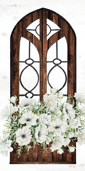 Cindy Jacobs CIN3362 - CIN3362 - Window Arch Floral I - 9x18 Window Arch, Church Windows, Flowers, White Flowers from Penny Lane