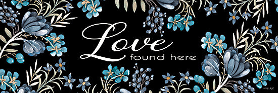 Cindy Jacobs CIN3388A - CIN3388A - Love Found Here - 36x12 Love Found Here, Love, Flowers, Blue Flowers, Typography, Signs from Penny Lane