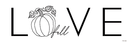 Cindy Jacobs CIN3417 - CIN3417 - Love Fall - 18x6 Love, Fall, Pumpkin, Typography, Signs, Black & White from Penny Lane