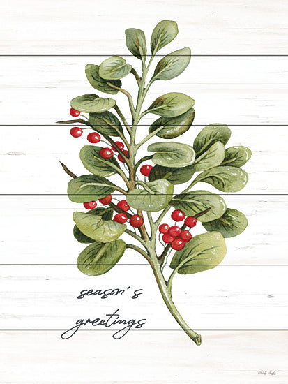 Cindy Jacobs CIN3469 - CIN3469 - Season's Greetings Greenery - 12x16 Christmas, Holidays, Greenery, Berries, Nature, Typography, Signs, Winter, Season's Greetings from Penny Lane