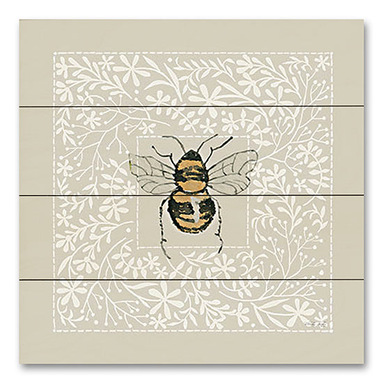 Cindy Jacobs CIN3491PAL - CIN3491PAL - Flower Bee I - 12x12 Bees, Flowers, Simplistic, Neutral Palette from Penny Lane