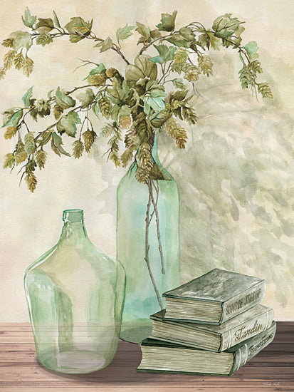 Cindy Jacobs CIN3531 - CIN3531 - Feeling Hoppy - 12x16 Greenery, Glass Bottles, Still Life, Books, Neutral Palette from Penny Lane