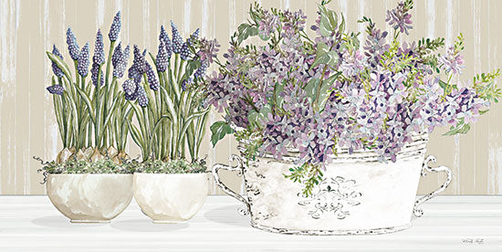 Cindy Jacobs CIN3533 - CIN3533 - Life is Better with Flowers - 18x9 Still Life, Flowers, Bulbs, Purple Flowers, White Pail from Penny Lane