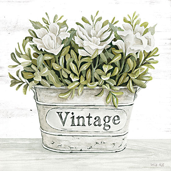 Cindy Jacobs CIN3547 - CIN3547 - Vintage Floral - 12x12 Flowers, Greenery, Galvanized Pail, Cottage/Country, Spring, Vintage, Typography, Signs from Penny Lane