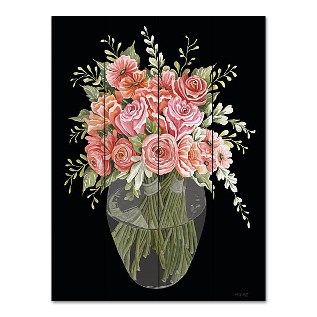 Cindy Jacobs CIN3573PAL - CIN3573PAL - Flowers for You - 12x16 Flowers, Pink Flowers, Spring, Spring Flowers, Greenery, Vase, Bouquet, Black Background from Penny Lane