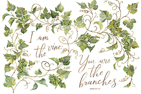 Cindy Jacobs CIN3584 - CIN3584 - I Am the Vine - 18x12 Religious, I Am the Vine You are the Branches, Bible Verse, John, Typography, Signs, Textual Art, Grapevine, Grapes, Vines from Penny Lane