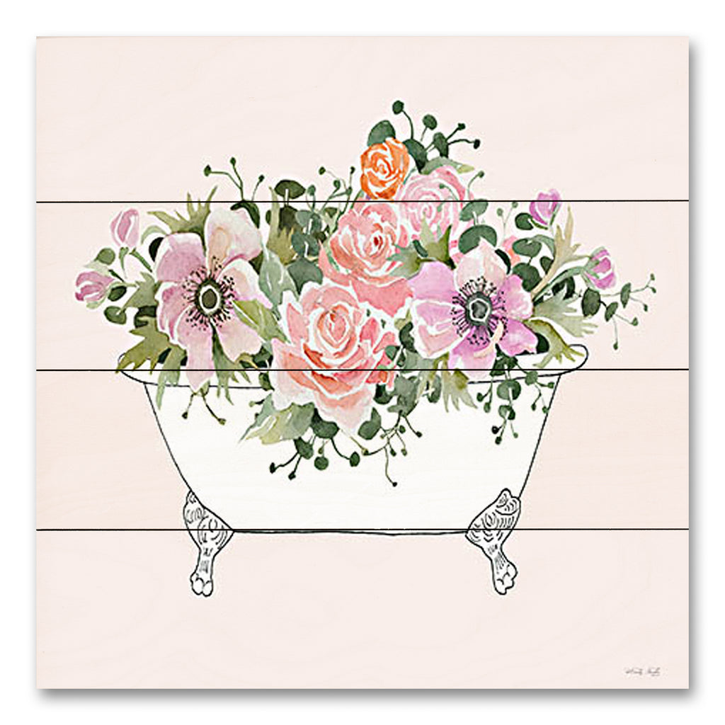 Cindy Jacobs CIN3611PAL - CIN3611PAL - Pink Floral Bath Tub I - 12x12  from Penny Lane