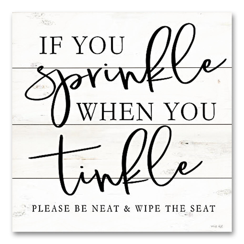 Cindy Jacobs CIN3619PAL - CIN3619PAL - Sprinkle When You Tinkle - 12x12 Bath, Bathroom, Humorous, Sprinkle When You Tinkle, Black & White, Typography, Signs from Penny Lane