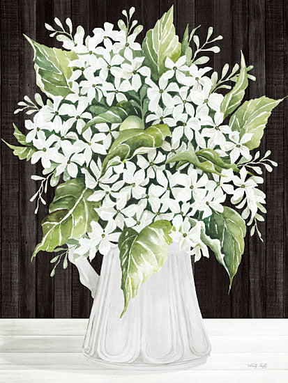 Cindy Jacobs CIN3679 - CIN3679 - Pitcher in Bloom I - 12x16 Flowers, White Flowers, Pitcher, Bouquet, Cottage/Country, Black Background, Spring from Penny Lane