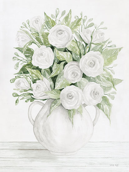 Cindy Jacobs CIN3683 - CIN3683 - Soft Roses - 12x16 Flowers, Bouquet, Roses, White Roses, Vase, Cottage/Country, Spring from Penny Lane