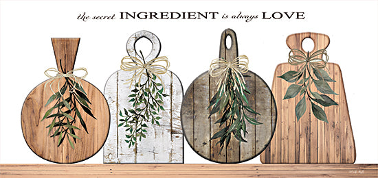 Cindy Jacobs CIN3790 - CIN3790 - Secret Ingredient - 18x9 Kitchen, Still Life, Cutting Boards, Herbs, The Secret Ingredient is Always Love, Typography, Signs, Textual Art, French Country from Penny Lane