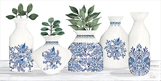 Cindy Jacobs CIN3843 - CIN3843 - Chinoiserie Shelf III - 18x9 Still Life, Greenery, Pattern, Chinoiserie, Blue & White, Chinese Technique, Chinese Style in Art, Global Inspired from Penny Lane