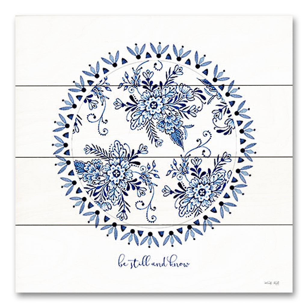 Cindy Jacobs CIN3850PAL - CIN3850PAL - Chinoiserie Be Still and Know - 12x12 Chinoiserie, Blue & White China, European, Global Inspired, Be Still and Know, Typography, Signs, Patterns from Penny Lane