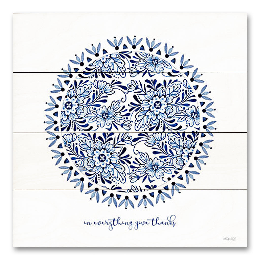 Cindy Jacobs CIN3852PAL - CIN3852PAL - Chinoiserie Give Thanks - 12x12 Chinoiserie, Blue & White China, European, Global Inspired, In Everything Give Thanks, Typography, Signs, Patterns from Penny Lane