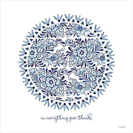 Cindy Jacobs CIN3852 - CIN3852 - Chinoiserie Give Thanks - 12x12 Chinoiserie, Blue & White China, European, Global Inspired, In Everything Give Thanks, Typography, Signs, Patterns from Penny Lane