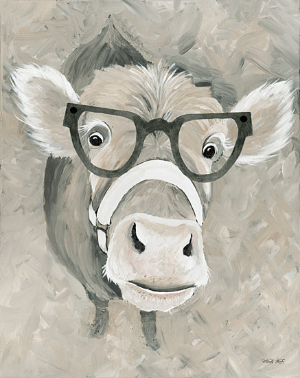 Cindy Jacobs CIN3883 - CIN3883 - Hello There Cow - 12x16 Cow, Whimsical, Glasses, Neutral Palette, Gray, White from Penny Lane
