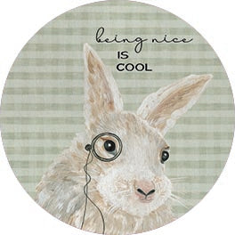 Cindy Jacobs CIN3899RP - CIN3899RP - Being Nice is Cool Bunny - 18x18 Inspirational, Being Nice is Cool, Typography, Signs, Textual Art, Bunny, Rabbit, Children from Penny Lane