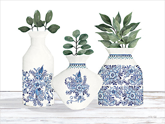 Cindy Jacobs CIN3907 - CIN3907 - French Chinoiserie Vases II - 16x12 Still Life, French Chinoiserie Vases, Greenery, Blue & White Pottery, French Country from Penny Lane