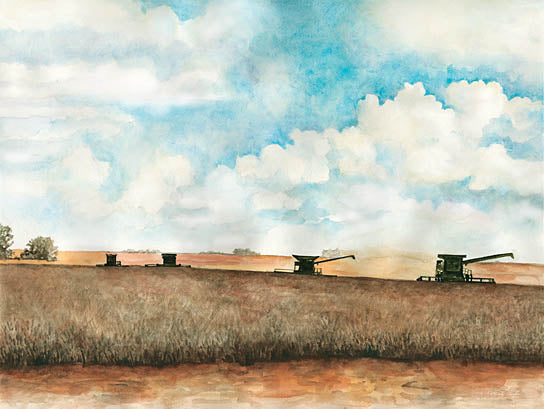 Cindy Jacobs CIN3918 - CIN3918 - Harvest Team - 16x12 Farm, Tractors, Field, Clouds, Landscape, Harvest, Combines, Masculine from Penny Lane