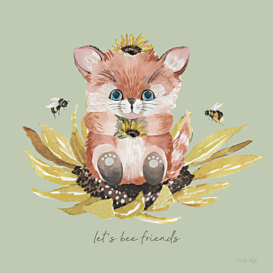 Cindy Jacobs CIN3969 - CIN3969 - Baby Fox - Let's Bee Friends - 12x12 Baby, Baby's Room, New Baby, Fox, Baby Fox, Baby Pup, Let's Bee Friends, Typography, Signs, Bees, Sunflowers, Fall from Penny Lane