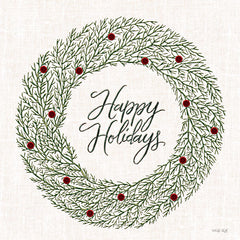 CIN3998 - Happy Holidays Embroidery Wreath - 12x12