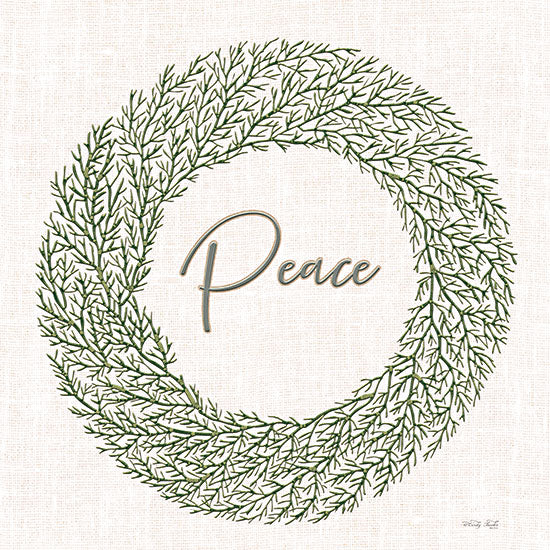 Cindy Jacobs CIN3999 - CIN3999 - Peace Embroidery Wreath - 12x12 Christmas, Holidays, Peace, Typography, Signs, Greenery, Winter, Nature from Penny Lane